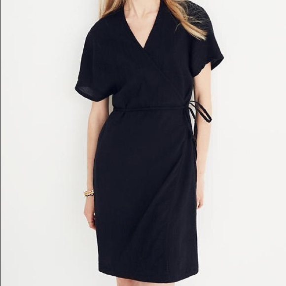 madewell gauze wrap dress